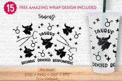 24oz Taurus No Hole Starbucks Cold Cup Svg, Horoscope Product Image 1