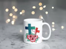 Easter Cross PNG Christian Sublimation PNG Floral Cross PNG Product Image 2