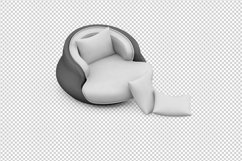 Isometric Arm Chair 3D isolated render Product Image 1