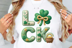 St Patrick's Day png | Luck Faux Knit Shirt Design Product Image 2