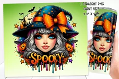 Cute and Spooky Halloween Tumbler wrap PNG, 20 oz. Product Image 2