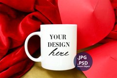White Coffee Mug mockup Valentine's Day PSD & JPG Product Image 4