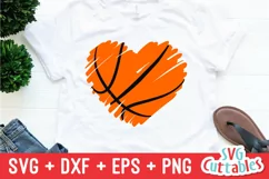 Basketball SVG | Basketball Heart Brush Strokes Product Image 5