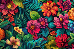 Colorful Floral Pattern Background Wallpaper Product Image 1