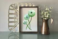 Watercolor dandelion flower in green color for sublimation Product Image 3