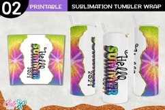 Summer Tie-Dye 20 Oz. Skinny Tumbler sublimation PNG Product Image 3
