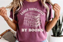 Easily Distracted by Books PNG Book Lover Reading Product Image 3