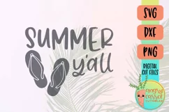 Summer Y'all SVG | Summer Vacation Shirt SVG, Flip Flops SVG Product Image 2
