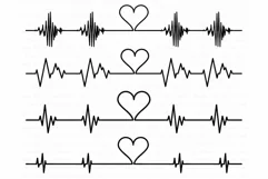 Cardio Heart SVG, Heartbeat SVG files for Silhouette Cameo and Cricut. Product Image 2