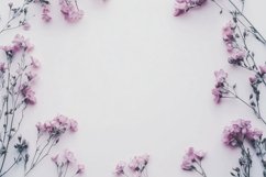 Summer Flowers Flat Lay Mockup, Flowers Background Design Product Image 1