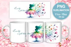 4 Spring Beauty PNG sublimation. 11 & 15 oz mug wrap Product Image 3