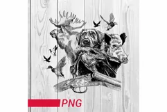 duck Hunting Elk Boar PNG Hunting with Dogs sublimation Product Image 1