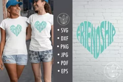 Friendship Cut File | Heart Word Art Product Image 1