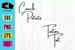 Couch Potato Tator Tot Mommy and Me SVG Cut File Product Image 2