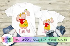 I Love You Valentine Bunny | Valentine Sublimation Design Product Image 1