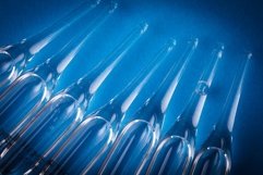 Ampoules with medicine closeup Product Image 1