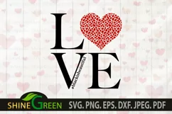 Black Woman svg Valentines SVG Love Heart Animal Print SVG Product Image 5