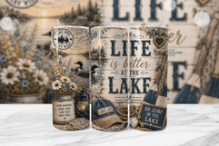 Life Better at the Lake Tumbler Wrap PNG Product Image 1