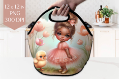 Girl and Chick Lunch Bag Sublimation PNG Product Image 1