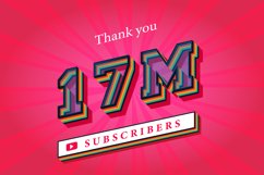 17m subscribers celebration thank you social media banner. Product Image 1