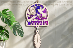Hummingbird name sign Suncatcher Ornament svg Product Image 1