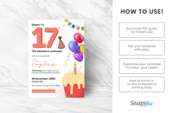Editable 17th Birthday Invitation Template Product Image 7
