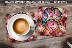 Valentine Coaster Sublimation, Valentine Coaster PNG Design Product Image 1