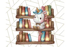 Magical Bookish Unicorn PNG Clipart Reading Books & Stories Product Image 2