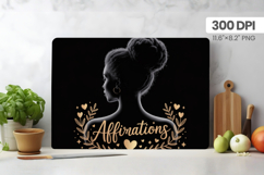 Afro Girl/Woman Melanin braided hair Cutting Board PNG Desig Product Image 1