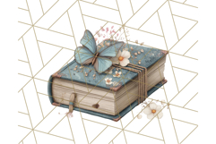 Cottagecore Butterfly and Book PNG Clipart Reading Elements Product Image 2