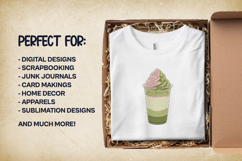 Lychee Matcha Latte Clipart Bundle 4 PNG Product Image 2