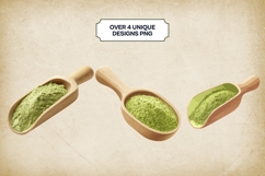 Matcha Powder Clipart Bundle 4 PNG Product Image 2