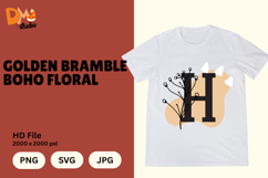 Golden Bramble Boho Floral Monogram Product Image 1