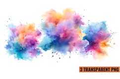 Color Splash Watercolor Clipart, Product Image 1