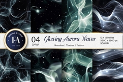 Ethereal White Aurora Borealis Plasma Waves Digital Paper Product Image 1