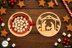 Nativity Coffee Coasters SVG Bundle | Drink Coaster | SVG Product Image 2