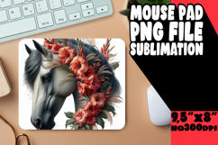 Cheerful Mouse Mat Sublimation PNG, Horse Product Image 1
