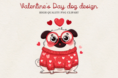Valentine’s Day Cute Dog Clipart | Love Puppy PNG Product Image 18