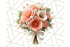 Pastel Flower Bouquet PNG Clipart, Elegant Floral Art Product Image 2