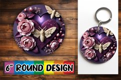 Circle of Joy Keychain Sublimation, 3D Heart Product Image 1