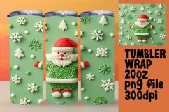 Santa Claus 3D Tumbler Wrap Sublimation Holiday 20oz Product Image 1
