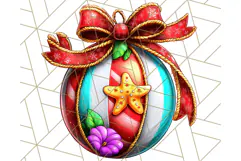 Summer Christmas Clipart PNG, Tropical Holiday Art Clip Art Product Image 2