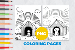 Puppy under the rainbow Coloring Page | Coloring book Product Image 1