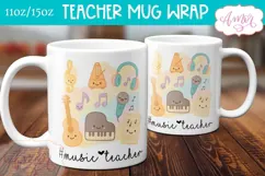 Music teacher mug Wrap sublimation PNG, 11oz 15oz mug Product Image 2