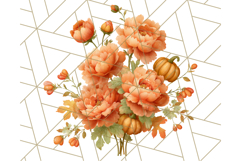 Fall Flower Bouquets Clipart PNG, Autumn Floral Clip Art Product Image 2