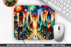 Fireworks Mouse Pad Sublimation, 4th Of July Mouse Pad PNG Product Image 1