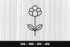 Simple Flower Outline Drawing Clipart Product Image 1