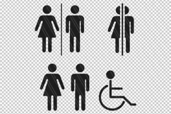 Restroom Sign SVG, Bathroom SVG, Toilet Door sticker, icon Product Image 2