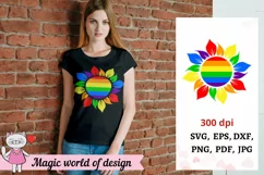 Rainbow Sunflower svg Gay Pride svg for Cricut Product Image 3