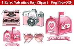 Retro Valentine Day Clipart PNG Product Image 1